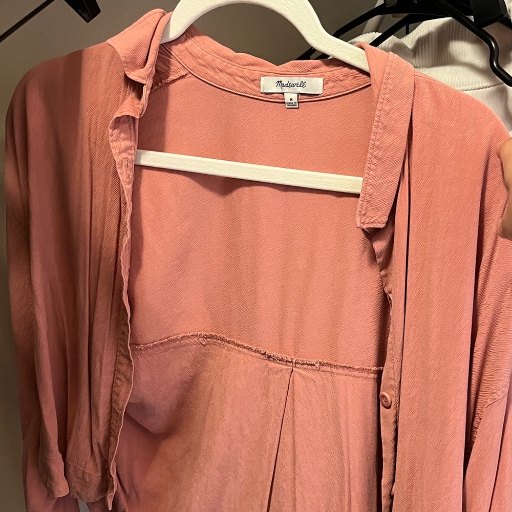 Madewell Muted Rose Pink Button-Front Shirt